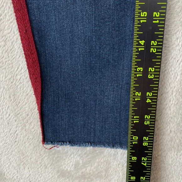 Democracy Women's Jeans Size 6 Ab Technology Skinny Frayed Hem Side Striped Blue - Picture 3 of 13